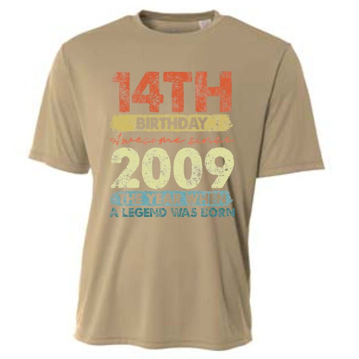 Vintage 2009 14 Year Old Gifts Limited Edition 14th Birthday Cooling Performance Crew T-Shirt