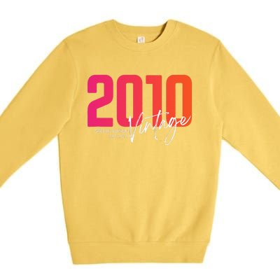 Vintage 2010 13 Year Old Birthday Born In 2010 13th Birthday Premium Crewneck Sweatshirt