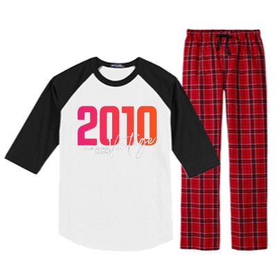 Vintage 2010 13 Year Old Birthday Born In 2010 13th Birthday Raglan Sleeve Pajama Set