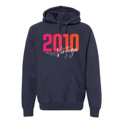 Vintage 2010 13 Year Old Birthday Born In 2010 13th Birthday Premium Hoodie