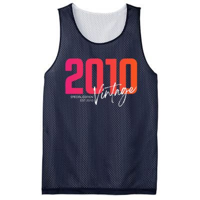 Vintage 2010 13 Year Old Birthday Born In 2010 13th Birthday Mesh Reversible Basketball Jersey Tank