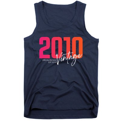 Vintage 2010 13 Year Old Birthday Born In 2010 13th Birthday Tank Top