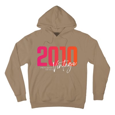 Vintage 2010 13 Year Old Birthday Born In 2010 13th Birthday Hoodie