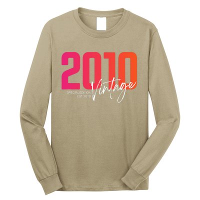 Vintage 2010 13 Year Old Birthday Born In 2010 13th Birthday Long Sleeve Shirt