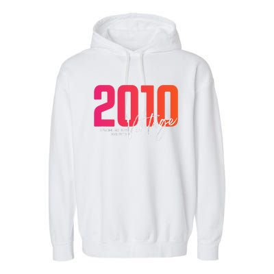 Vintage 2010 13 Year Old Birthday Born In 2010 13th Birthday Garment-Dyed Fleece Hoodie