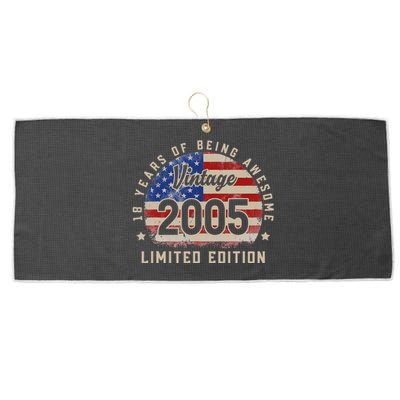 Vintage 2005 18 Years of Being Awesome Gifts 18th Birthday Large Microfiber Waffle Golf Towel