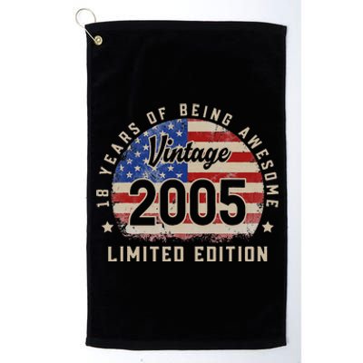 Vintage 2005 18 Years of Being Awesome Gifts 18th Birthday Platinum Collection Golf Towel