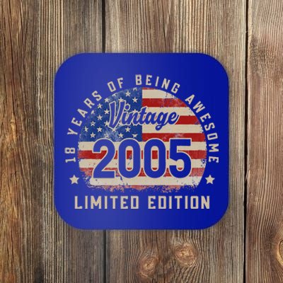 Vintage 2005 18 Years of Being Awesome Gifts 18th Birthday Coaster