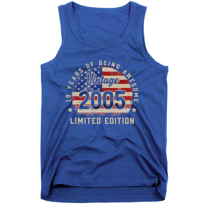 Vintage 2005 18 Years of Being Awesome Gifts 18th Birthday Tank Top