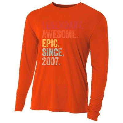 Vintage 2007 15th Birthday Legendary Awesome Epic Since 2007 Cute Gift Cooling Performance Long Sleeve Crew