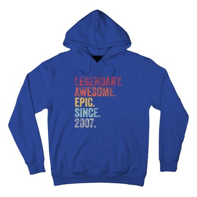 Vintage 2007 15th Birthday Legendary Awesome Epic Since 2007 Cute Gift Hoodie