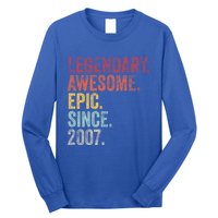 Vintage 2007 15th Birthday Legendary Awesome Epic Since 2007 Cute Gift Long Sleeve Shirt