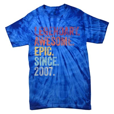 Vintage 2007 15th Birthday Legendary Awesome Epic Since 2007 Cute Gift Tie-Dye T-Shirt