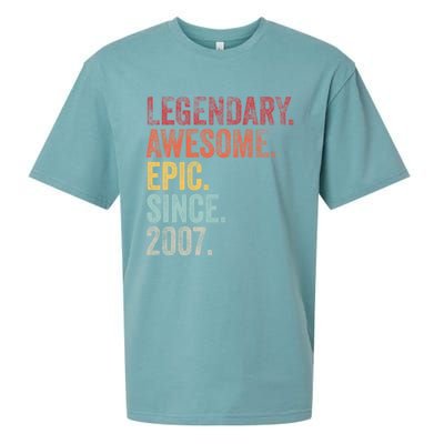 Vintage 2007 15th Birthday Legendary Awesome Epic Since 2007 Cute Gift Sueded Cloud Jersey T-Shirt