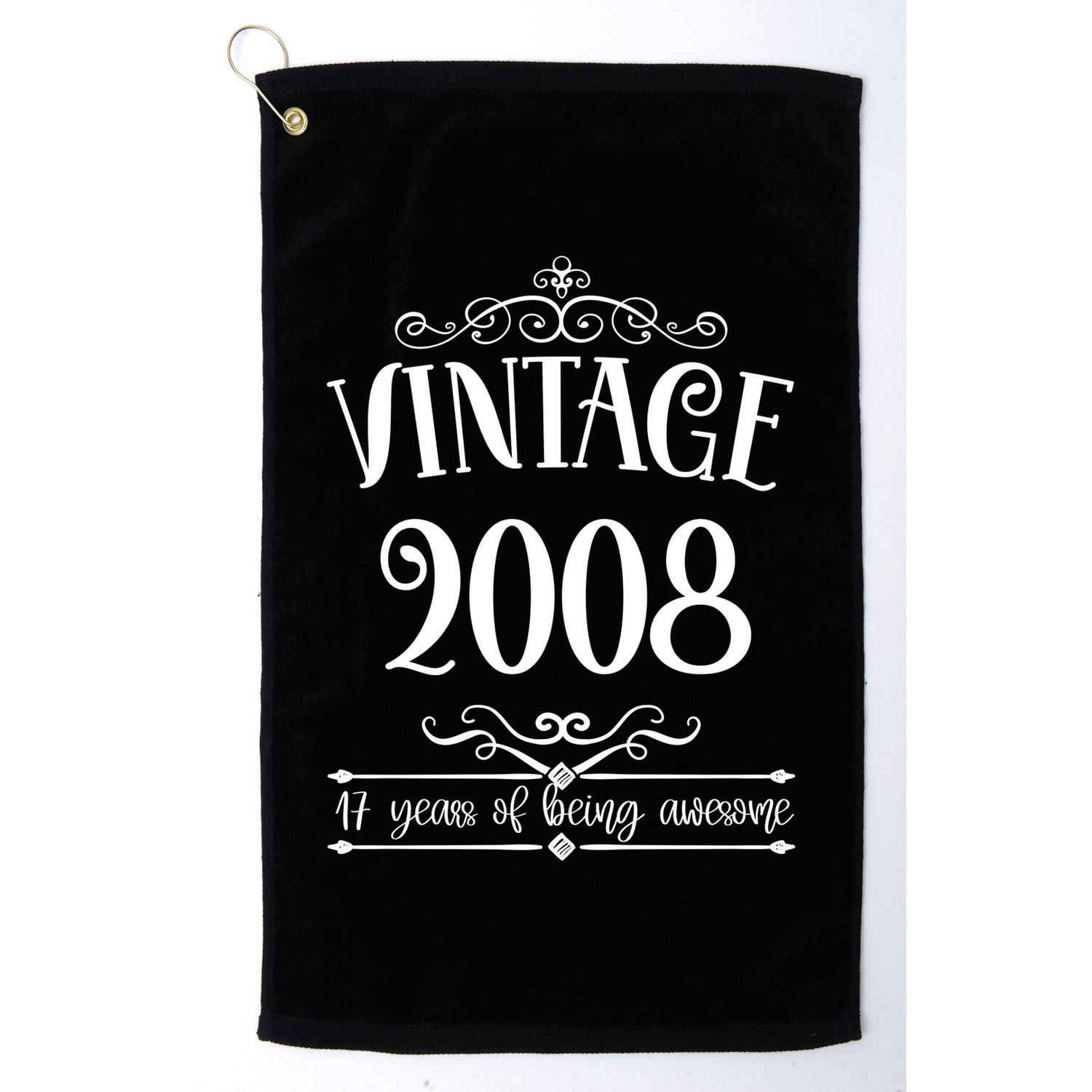 Vintage 2008 17 Years Of Being Awesome 17th Birthday Golf Towel