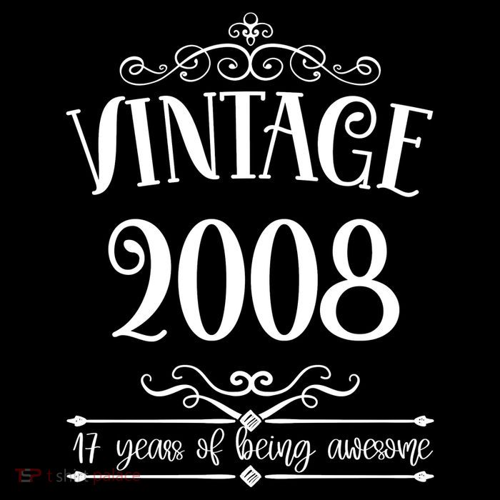 Vintage 2008 17 Years Of Being Awesome 17th Birthday Womens T-Shirt