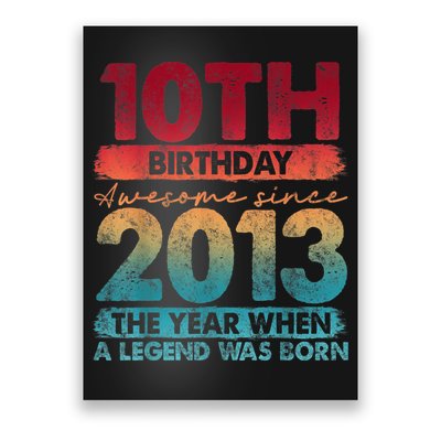 Vintage 2013 10 Year Old Gifts Limited Edition 10th Birthday Poster
