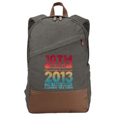 Vintage 2013 10 Year Old Gifts Limited Edition 10th Birthday Cotton Canvas Backpack