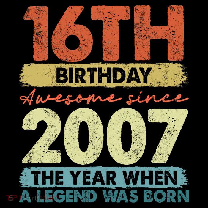 Vintage 2007 16 Year Old Gifts Limited Edition 16th Birthday T-Shirt