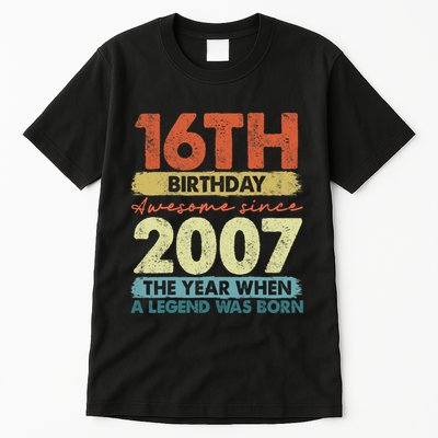 Vintage 2007 16 Year Old Gifts Limited Edition 16th Birthday Tall T-Shirt