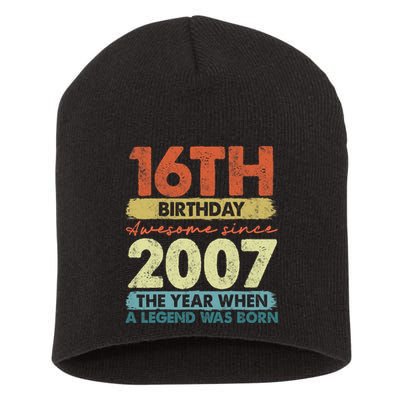 Vintage 2007 16 Year Old Gifts Limited Edition 16th Birthday Short Acrylic Beanie