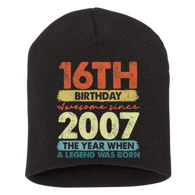 Vintage 2007 16 Year Old Gifts Limited Edition 16th Birthday Short Acrylic Beanie