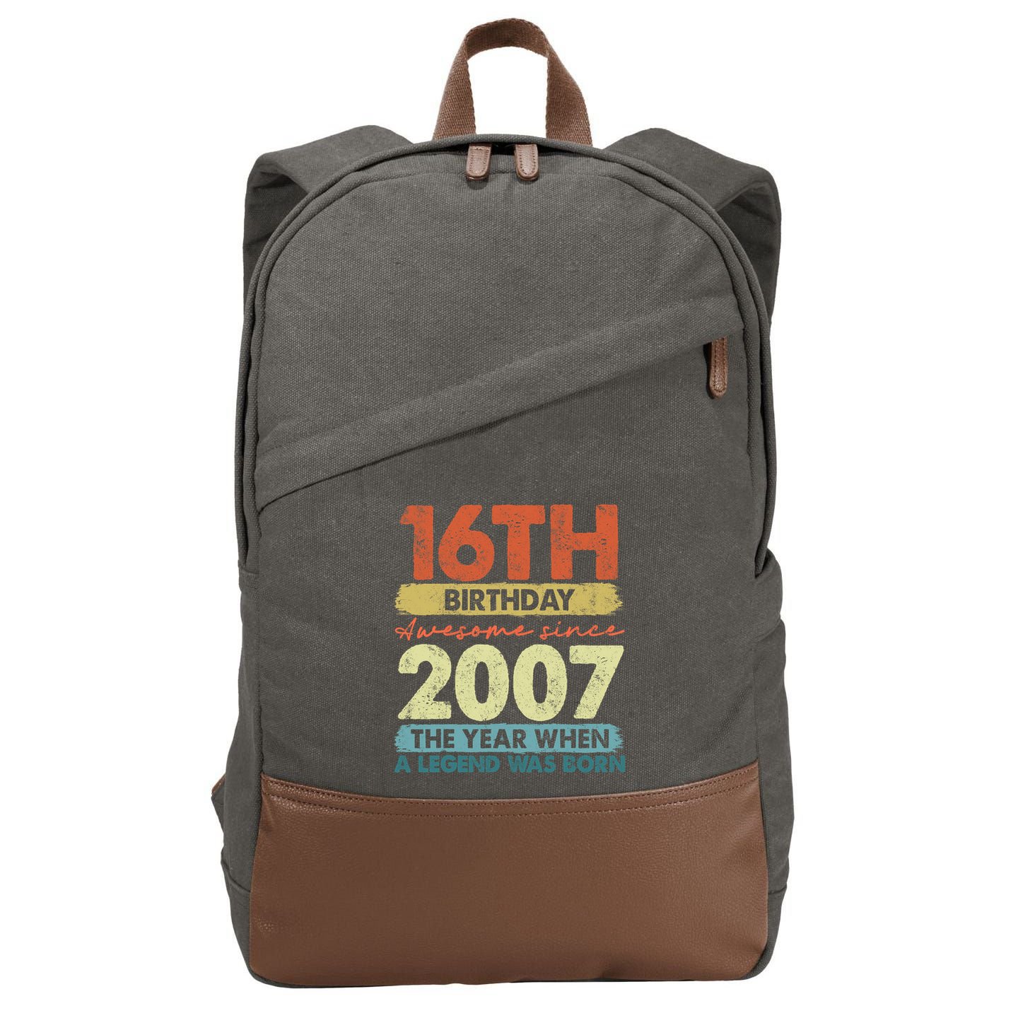 Vintage 2007 16 Year Old Gifts Limited Edition 16th Birthday Cotton Canvas Backpack