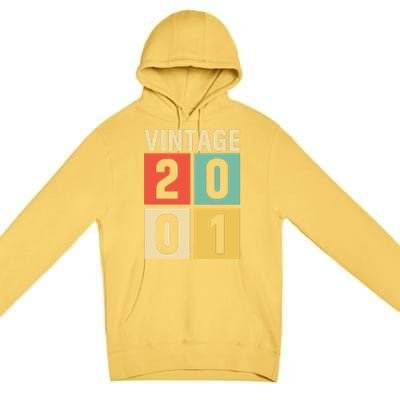 Vintage 2001 21st Birthday Celebration Premium Pullover Hoodie