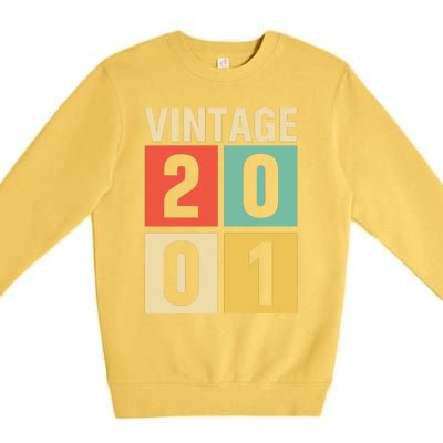 Vintage 2001 21st Birthday Celebration Premium Crewneck Sweatshirt