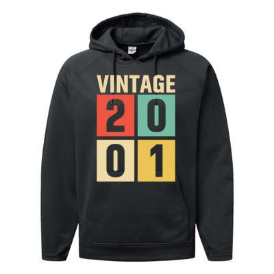 Vintage 2001 21st Birthday Celebration Performance Fleece Hoodie