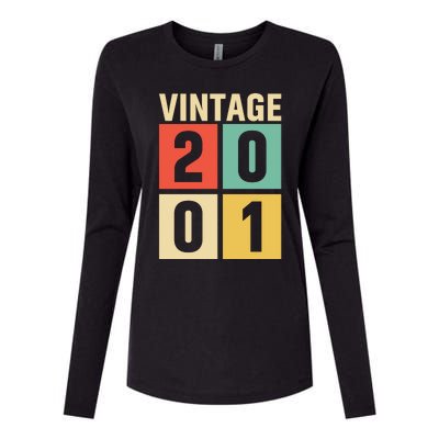 Vintage 2001 21st Birthday Celebration Womens Cotton Relaxed Long Sleeve T-Shirt