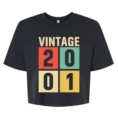 Vintage 2001 21st Birthday Celebration Bella+Canvas Jersey Crop Tee