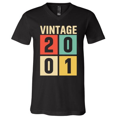 Vintage 2001 21st Birthday Celebration V-Neck T-Shirt