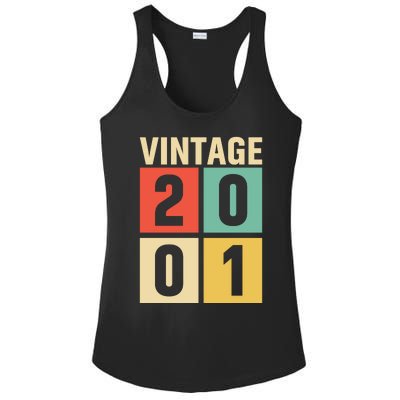 Vintage 2001 21st Birthday Celebration Ladies PosiCharge Competitor Racerback Tank