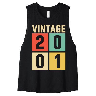 Vintage 2001 21st Birthday Celebration Women's Racerback Cropped Tank