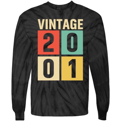 Vintage 2001 21st Birthday Celebration Tie-Dye Long Sleeve Shirt