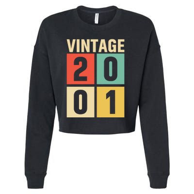 Vintage 2001 21st Birthday Celebration Cropped Pullover Crew