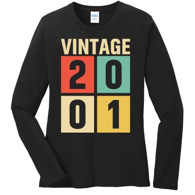 Vintage 2001 21st Birthday Celebration Ladies Long Sleeve Shirt