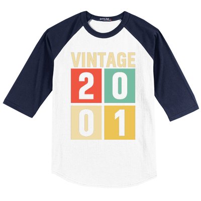 Vintage 2001 21st Birthday Celebration Baseball Sleeve Shirt