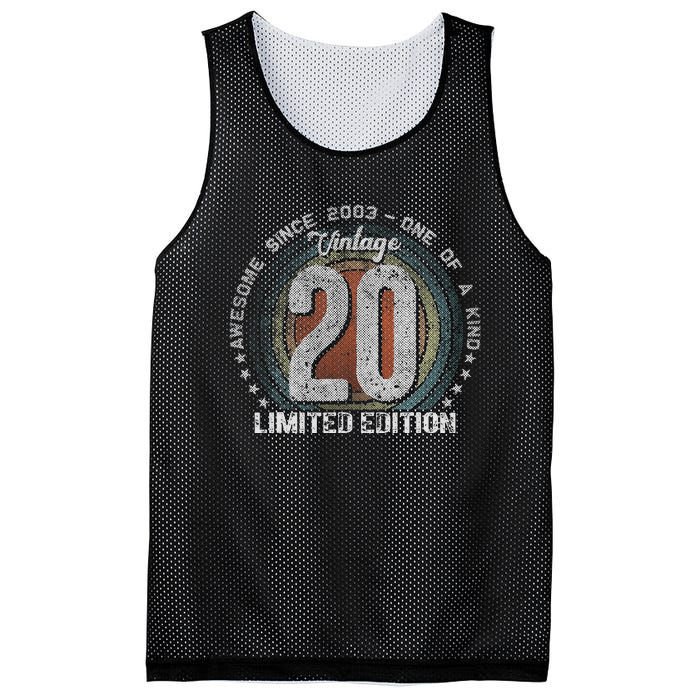 Vintage 2003 20 Year Old Gifts Limited Edition 20th Birthday Mesh Reversible Basketball Jersey Tank