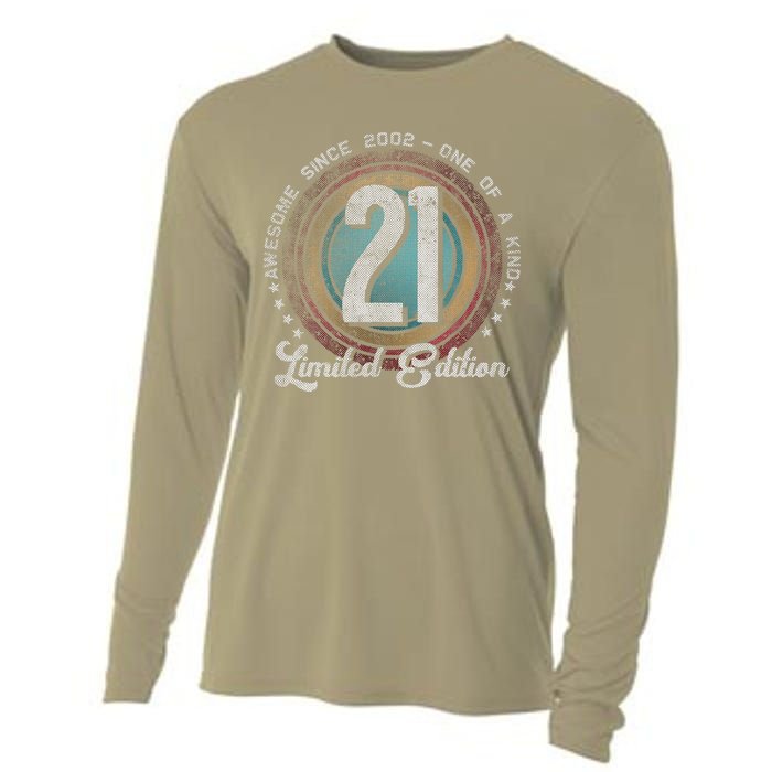 Vintage 2002 21 Year Old Gifts Limited Edition 21st Birthday Gift Love Cute Cooling Performance Long Sleeve Crew