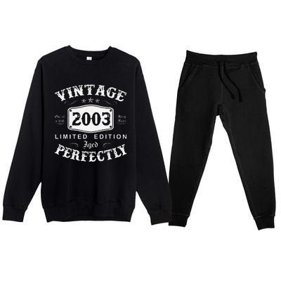 Vintage 2003 20 Years Old 20th Birthday Gifts For Premium Crewneck Sweatsuit Set