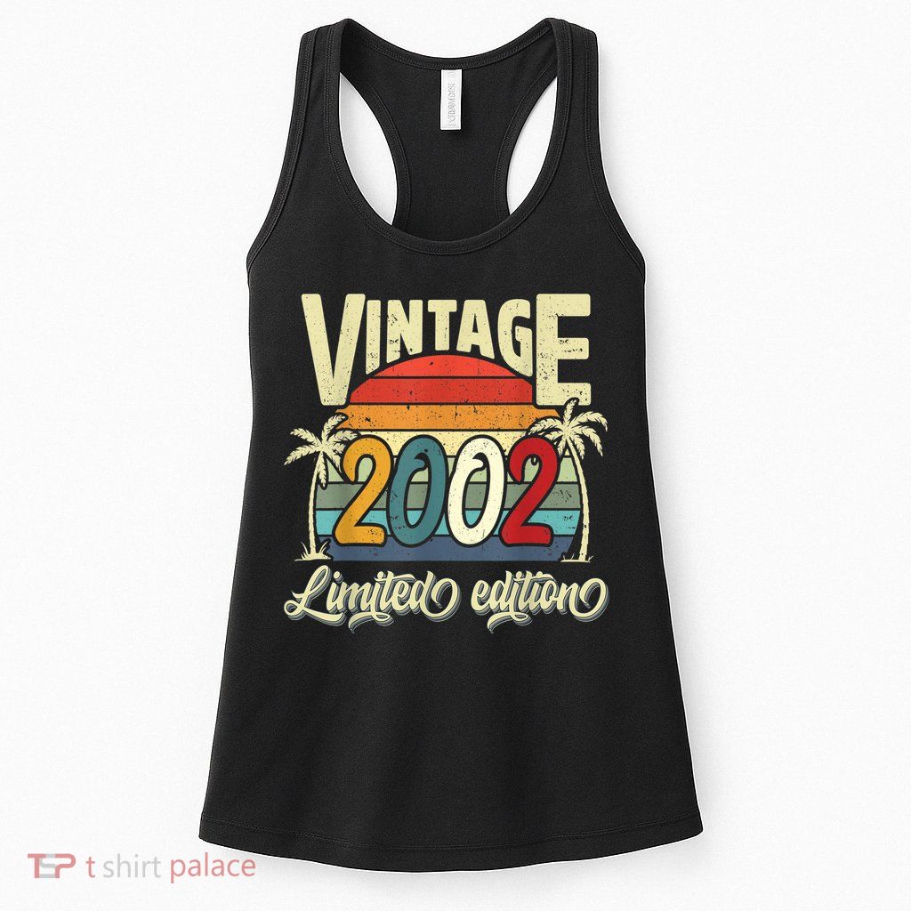 Vintage 2002 21st Birthday Limited Edition 21 Years Old Bday Womens Tank Top