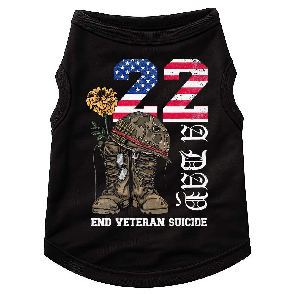Veteran 22 A Day Take Their Lives End Veteran Suicide Doggie Tank