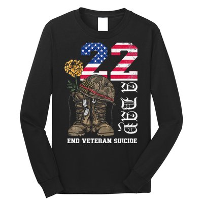 Veteran 22 A Day Take Their Lives End Veteran Suicide Long Sleeve Shirt
