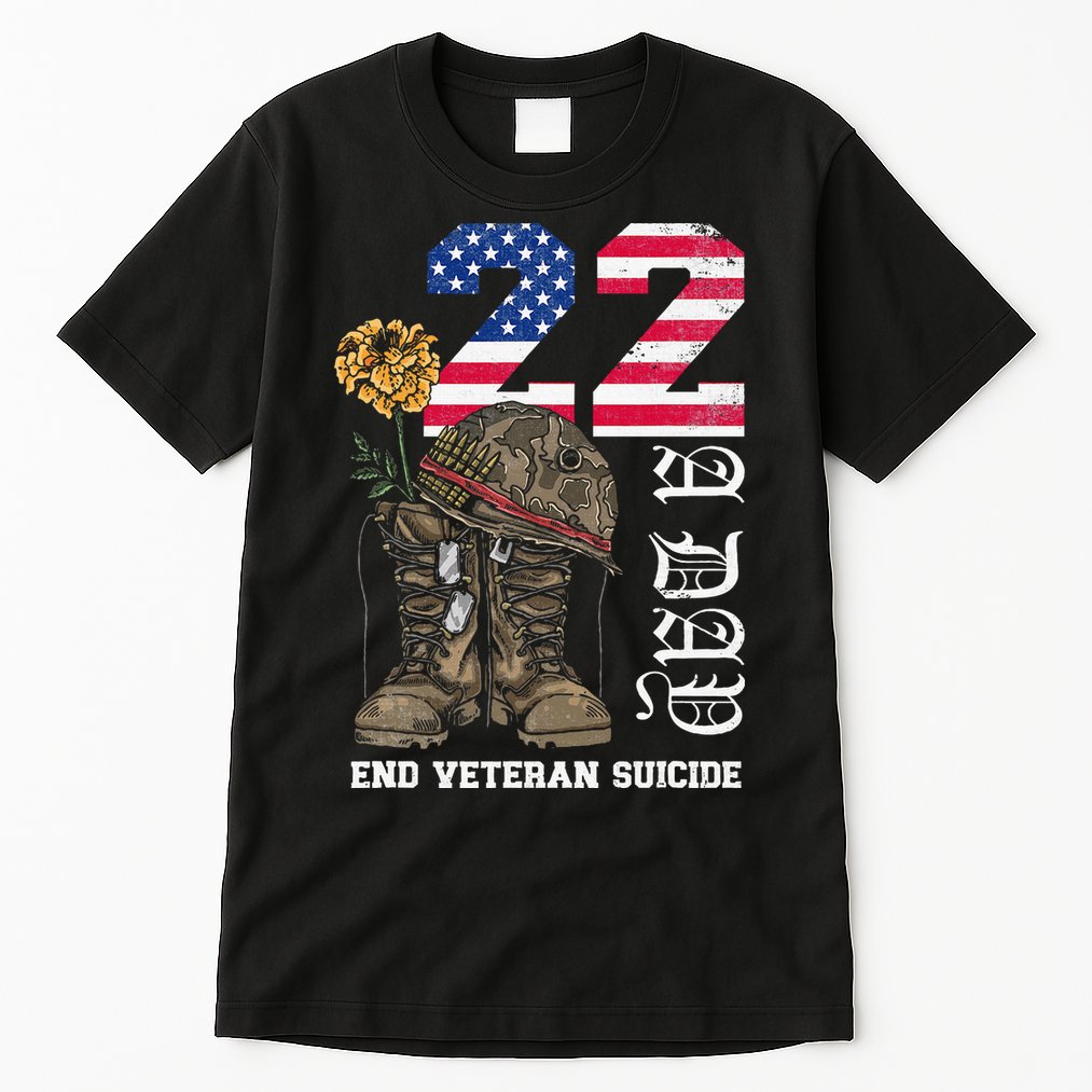 Veteran 22 A Day Take Their Lives End Veteran Suicide Tall T-Shirt