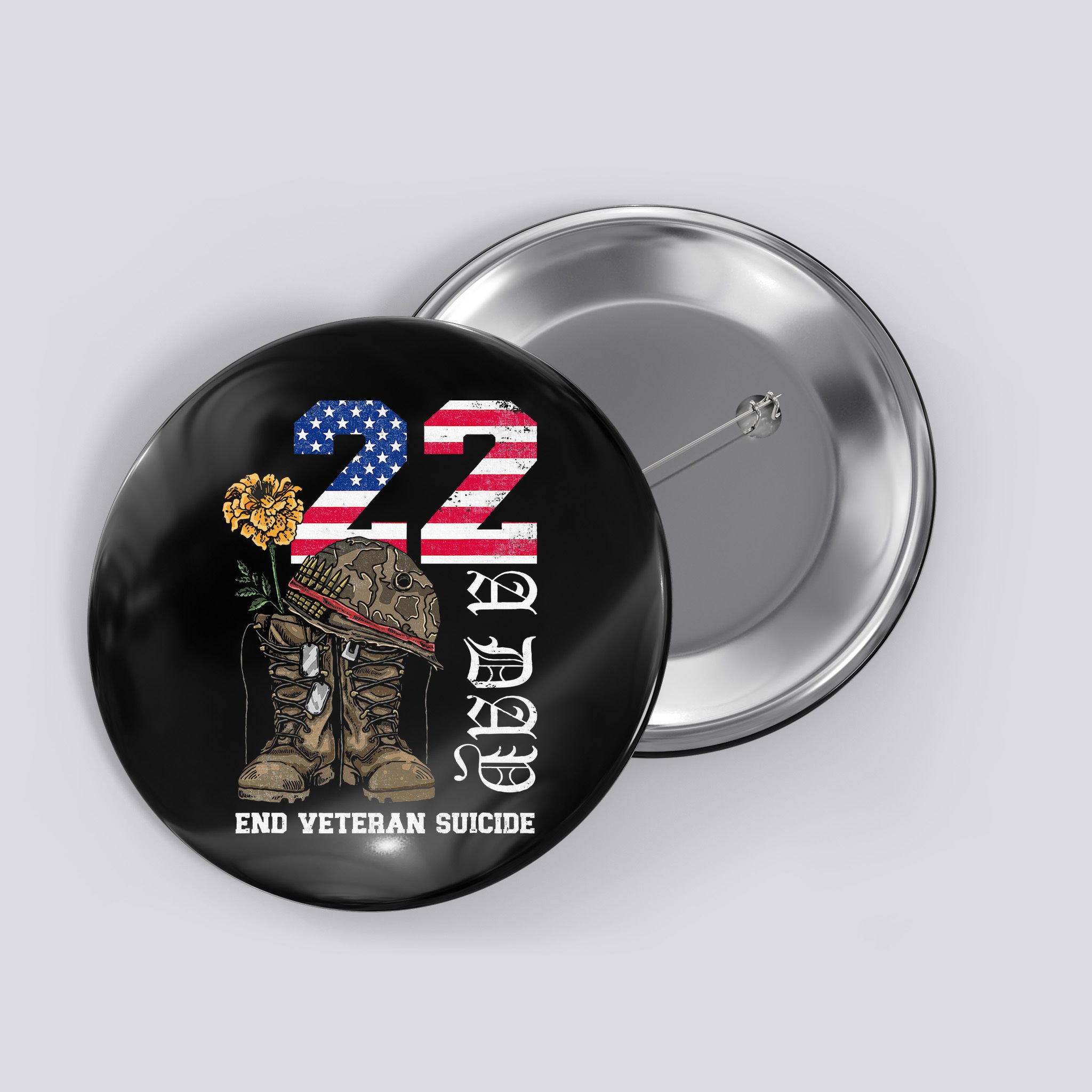 Veteran 22 A Day Take Their Lives End Veteran Suicide Button