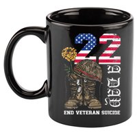 Veteran 22 A Day Take Their Lives End Veteran Suicide 11oz C Handle Ceramic Mug