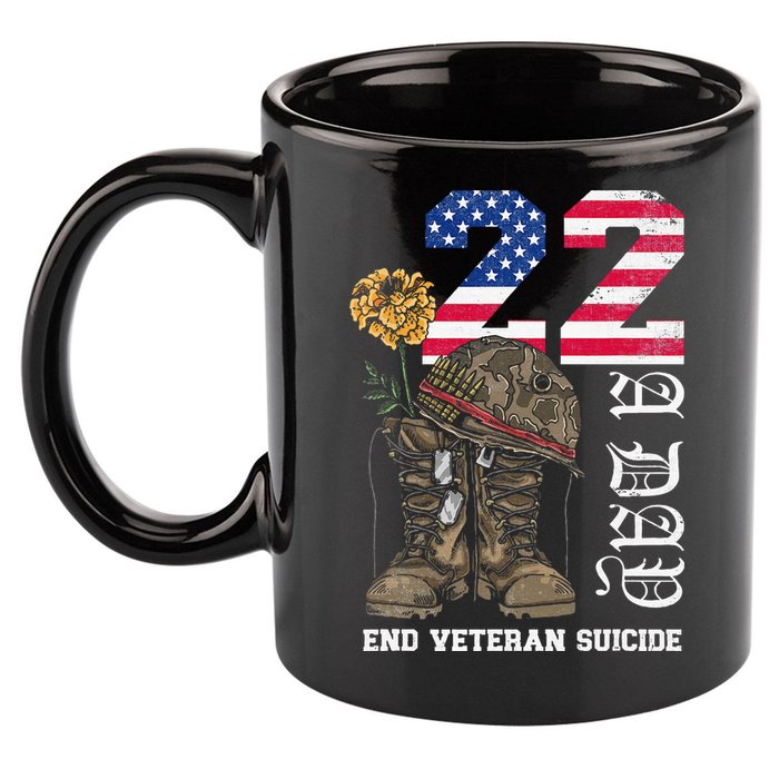 Veteran 22 A Day Take Their Lives End Veteran Suicide 11oz C Handle Ceramic Mug