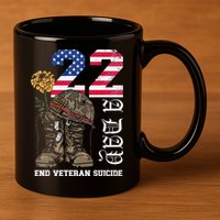 Veteran 22 A Day Take Their Lives End Veteran Suicide 11oz C Handle Ceramic Mug
